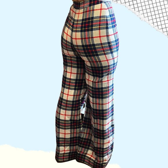 Vintage Tartan Plaid Bellbottoms - Picture 2 of 2